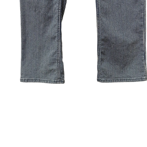 J. Crew Women's Size 28 High Rise Crop Flare Jeans Piper Stripe Blue White Denim - Picture 4 of 8